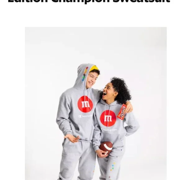 authentic M&M’s x Champion grey sweatpants limited edition